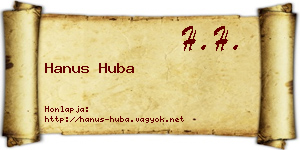 Hanus Huba névjegykártya